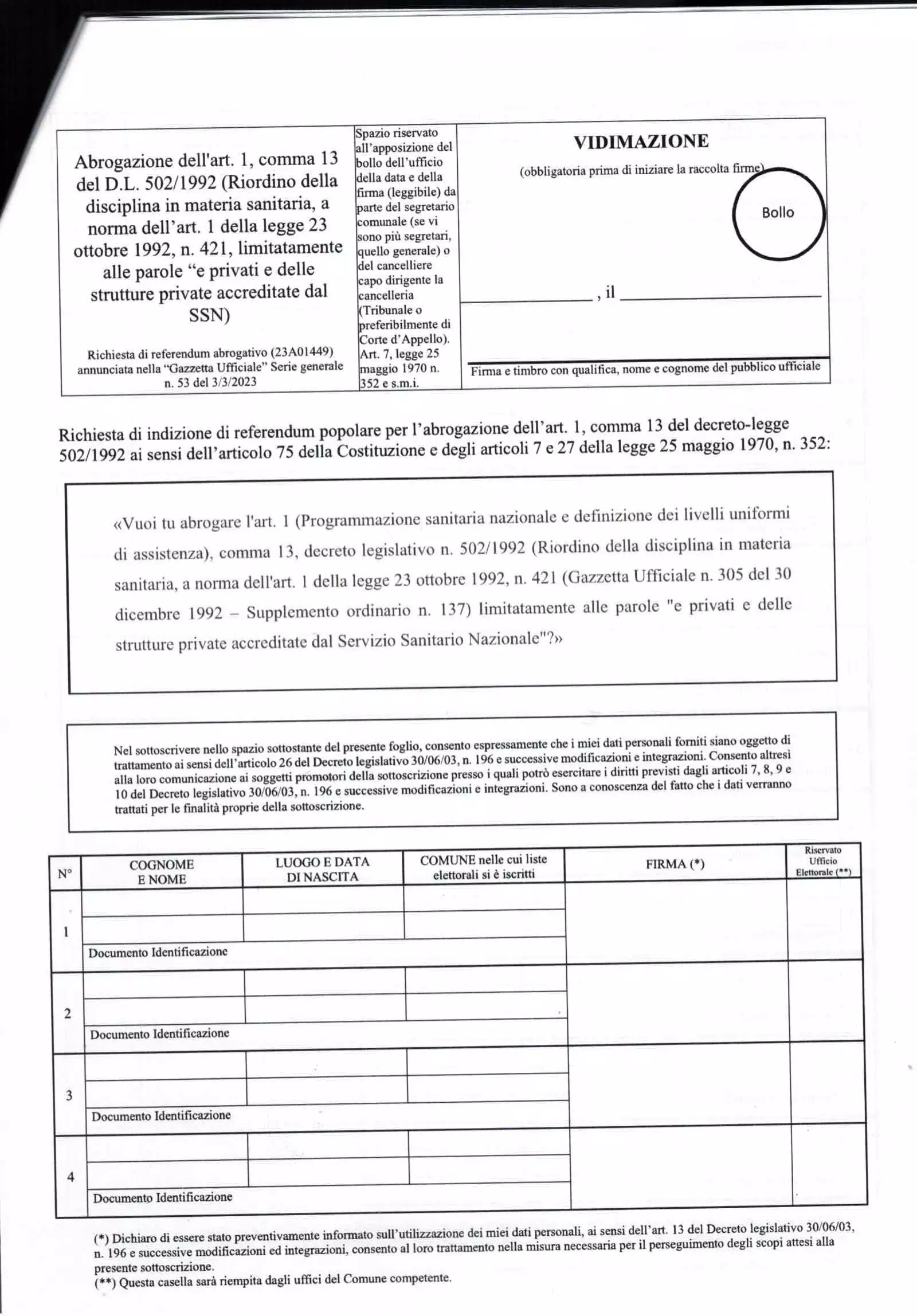 Quesiti referendari